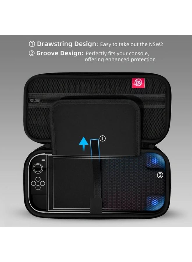 حقيبة سفر من الإيفا الصلب الأسود لجهاز Switch 2 مع 12 فتحة لبطاقات الألعاب - Image 3