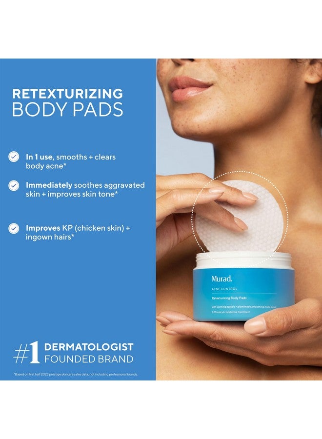 Murad Murad Acne Retexturizing Face & Body Pads - Smooth + Soothe - with Azelaic + Bacteria-Targeting Multi-Acids to Soothe Irritation, Redness, and Providing Oil-Free Hydration, 45Pc - Image 2
