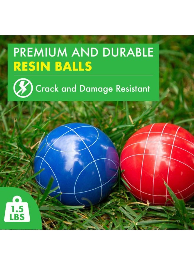 Barcaloo Bocce Ball Set with 8 Premium Resin Multicolor Bocce Balls, Pallino, Carry Bag & Rope - Image 3