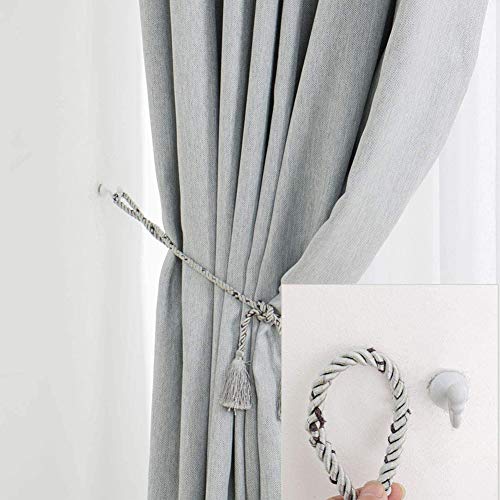 Hdtyyln 2 Pairs Curtain Hooks for Drapes, European Style Curtain Hook, White Window Curtain Holdback Hooks Tiebacks, Heavy Duty Wall Mounted Hooks for Curtain Cup Key Bags, Home Decorative Hooks - Image 4