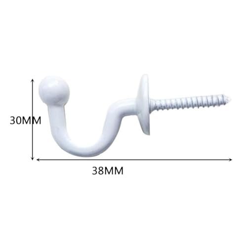 Hdtyyln 2 Pairs Curtain Hooks for Drapes, European Style Curtain Hook, White Window Curtain Holdback Hooks Tiebacks, Heavy Duty Wall Mounted Hooks for Curtain Cup Key Bags, Home Decorative Hooks - Image 2