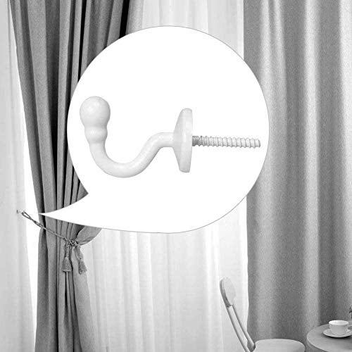 Hdtyyln 2 Pairs Curtain Hooks for Drapes, European Style Curtain Hook, White Window Curtain Holdback Hooks Tiebacks, Heavy Duty Wall Mounted Hooks for Curtain Cup Key Bags, Home Decorative Hooks - Image 3