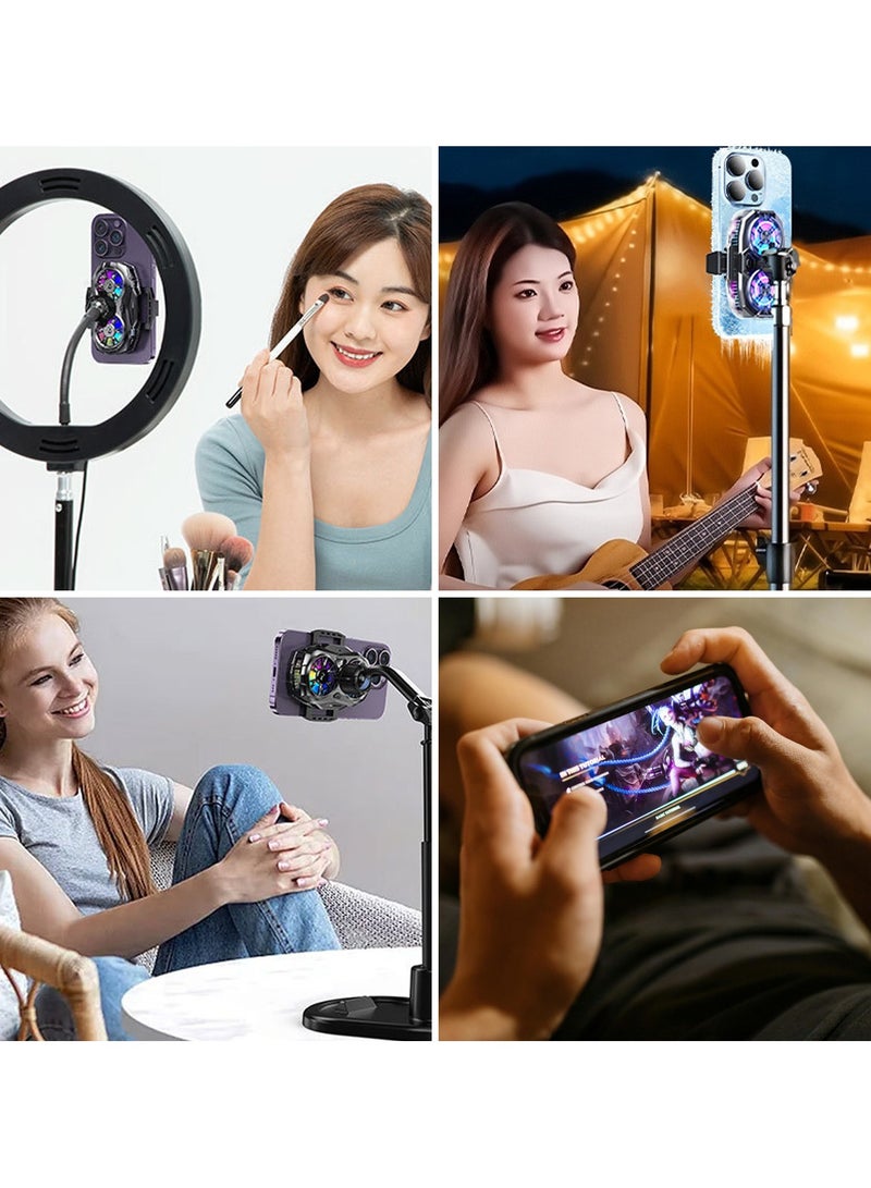ACYYH RGB Phone Cooling Fan, USB Powered, LED Lighting, Mobile Gaming Heat Dissipation，phone fan - Image 3