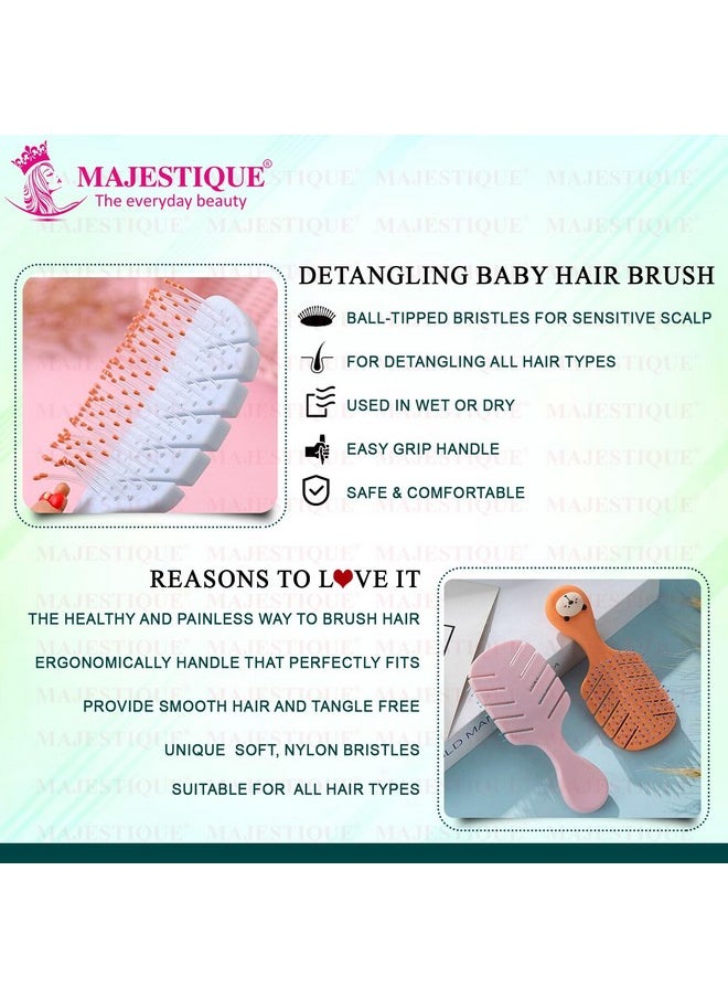 MAJESTIQUE Small Hair Brush - Travel Detangling Brushes - 100% Bio-Friendly Hair Comb For Kids, Women, Men - Mini Hair Brush, Pocket Pro, For Curly Hair, Wet Dry - Color May Vary  - Image 5