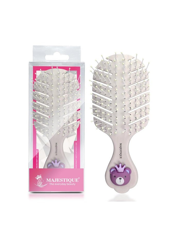 MAJESTIQUE Small Hair Brush - Travel Detangling Brushes - 100% Bio-Friendly Hair Comb For Kids, Women, Men - Mini Hair Brush, Pocket Pro, For Curly Hair, Wet Dry - Color May Vary  - Image 1