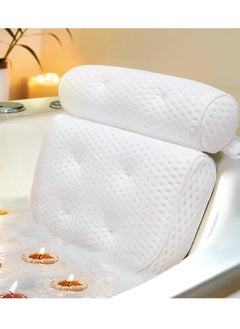 Bath Pillow, Bathtub Pillow with Anti-Slip Suction Cups, 4D Mesh Soft Spa Bath Tub Pillow Headrest, Bath Pillows for Tub with Neck and Back Support Fits Bathtub Spa Tub Jacuzzi, Fathers Day Dad Gifts