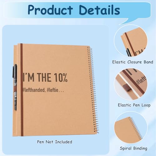 King Mills Left Handed Notebooks College Ruled, 160 Pages 1 Subject, Hard Cover Lefty Notebooks. Ideal Gifts for Left Handed People. Size 11" X 9" 1pk - Image 4