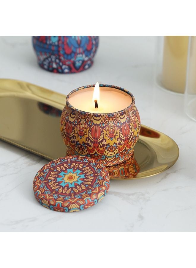 مجموعة هدايا شموع معطرة 4 أونصات - عبوة من 4 شموع سفر من شمع الصويا الطبيعي، تدوم طويلاً ولا تُدخن - علب عطرية بروائح مُريحة للاستحمام واليوغا والنوم والحفلات والهدايا  - Image 5