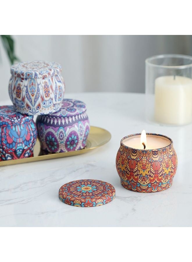 مجموعة هدايا شموع معطرة 4 أونصات - عبوة من 4 شموع سفر من شمع الصويا الطبيعي، تدوم طويلاً ولا تُدخن - علب عطرية بروائح مُريحة للاستحمام واليوغا والنوم والحفلات والهدايا  - Image 2