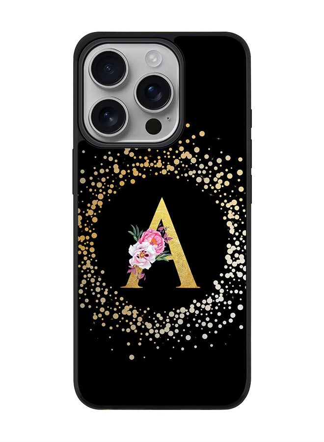 Stylizedd For iPhone 16 Pro Case [Compatible with MagSafe] Slim Magnetic cover Phone Case iPhone 16 Pro -Custom Monogram Floral - A ( Black ) - Image 1