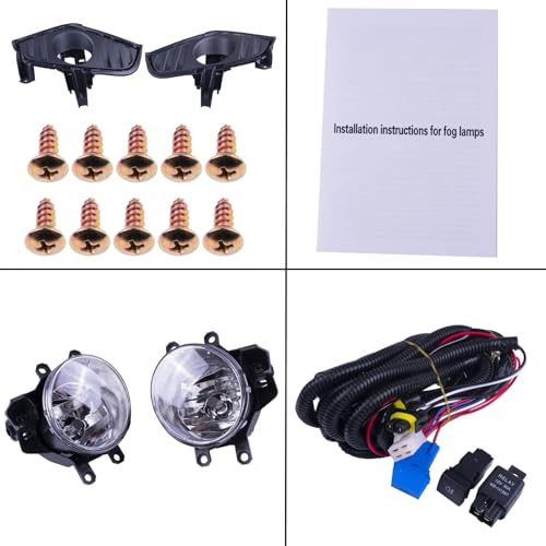 Prefer Warehouse One Set Fog Light Lamps + Covers + Switch + Screws + Wiring Compatible With Toyota RAV4 2019-2024 Replaces TO1038223 TO1039223 TO1038225 TO1039225 TO2593142 TO2592142 - Image 2