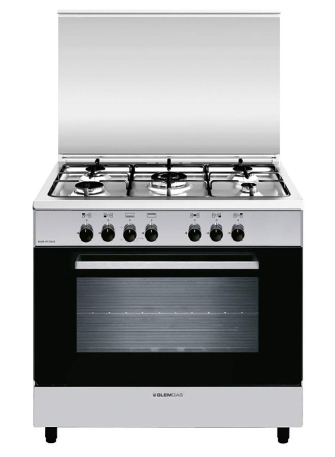 GLEM 5 Burners Gas Oven 60x90 Full Safety Italian Stainless Steel | AL9612GIFS - Image 1