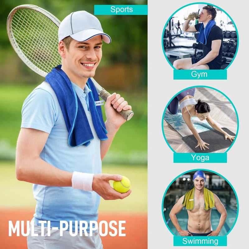 Sinland Microfiber Gym Towels Sports Fitness Workout Sweat Towel Super Soft and Absorbent 3 Pack 16 Inch X 32 Inch - Image 4