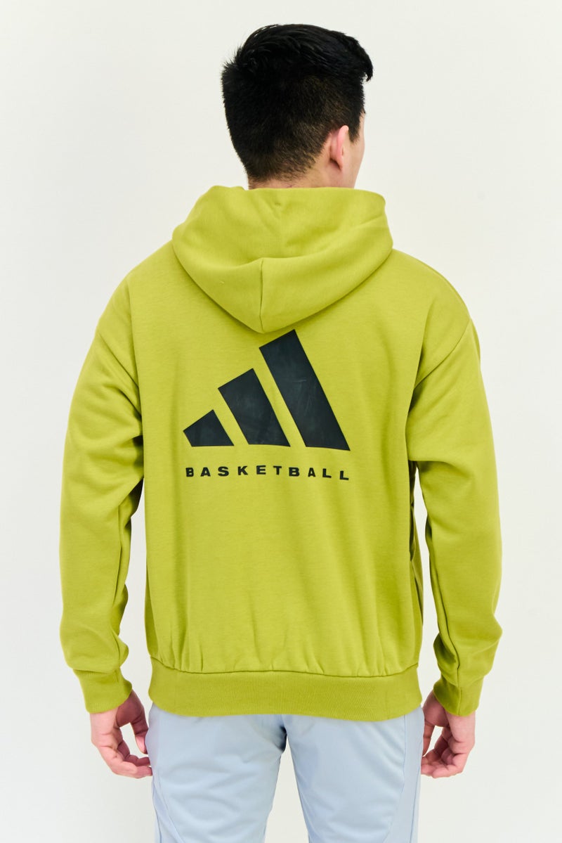 Adidas Men Sportswear Fit Long Sleeve Basketball Sweatshirt, Olive  - Image 2