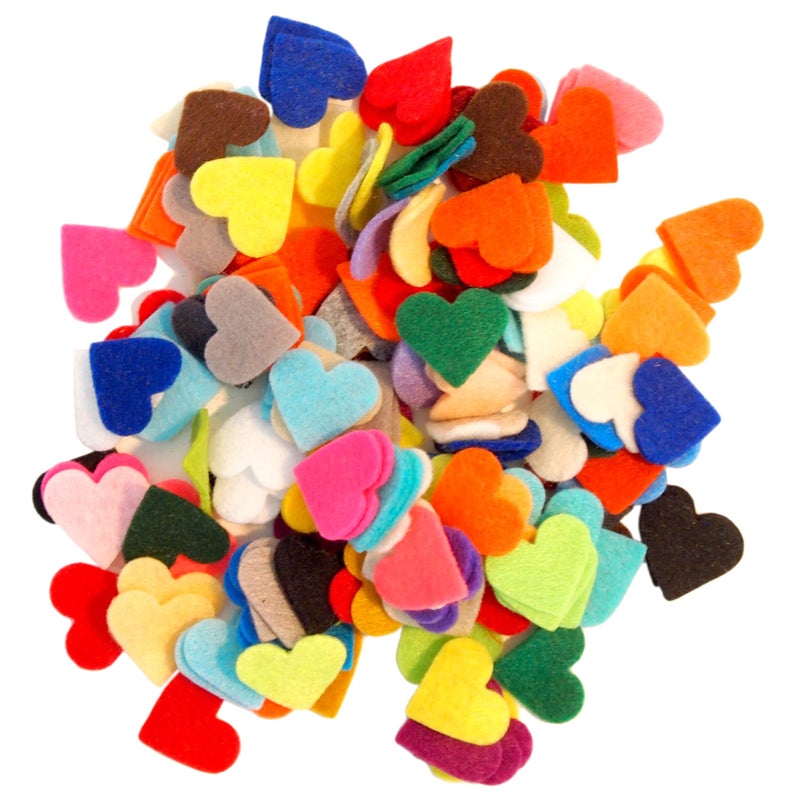 Playfully Ever After 1 inch Felt Hearts 200pc - Mixed Color Pack - Image 1