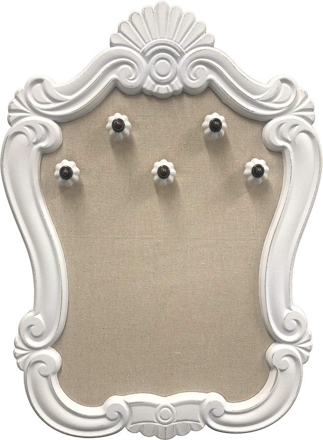 Creative Picture Frames 16" x 20.5" Venice Wall Mounted Jewelry Frame Organizer, Shabby Chic White Decorative Accessory Holder Wall Display - Image 1