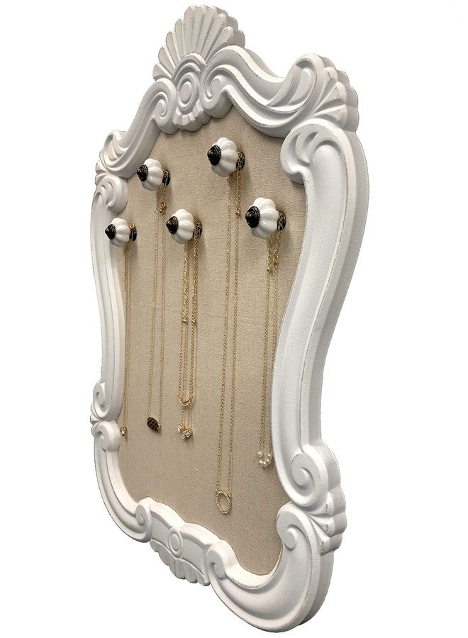 Creative Picture Frames 16" x 20.5" Venice Wall Mounted Jewelry Frame Organizer, Shabby Chic White Decorative Accessory Holder Wall Display - Image 2