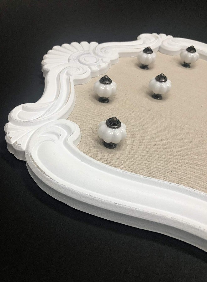 Creative Picture Frames 16" x 20.5" Venice Wall Mounted Jewelry Frame Organizer, Shabby Chic White Decorative Accessory Holder Wall Display - Image 3