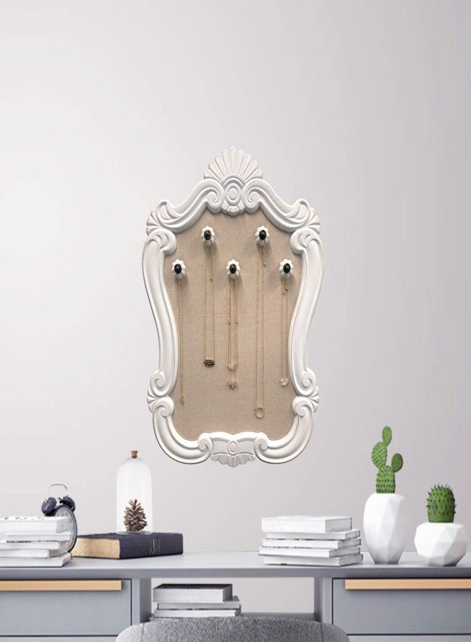 Creative Picture Frames 16" x 20.5" Venice Wall Mounted Jewelry Frame Organizer, Shabby Chic White Decorative Accessory Holder Wall Display - Image 5