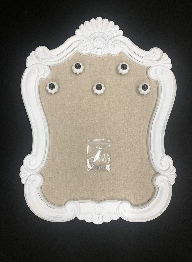 Creative Picture Frames 16" x 20.5" Venice Wall Mounted Jewelry Frame Organizer, Shabby Chic White Decorative Accessory Holder Wall Display - Image 4