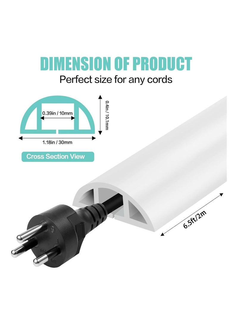 DELGREEN Floor Cord Cover Cable Cavity, 2m Self Adhesive Cord Hider Floor Low Profile Floor Cable Management Wire Cover Floor Electric Cord Covers for Home Office Garage Offices Gym  - Image 2