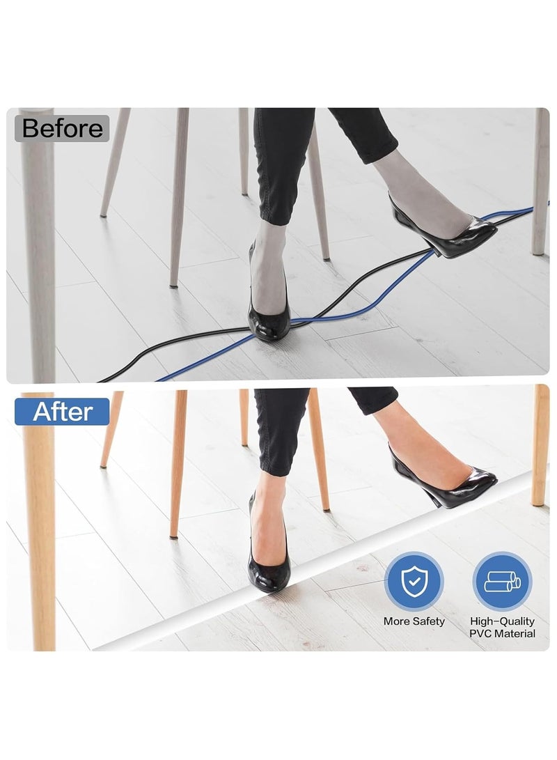 DELGREEN Floor Cord Cover Cable Cavity, 2m Self Adhesive Cord Hider Floor Low Profile Floor Cable Management Wire Cover Floor Electric Cord Covers for Home Office Garage Offices Gym  - Image 4