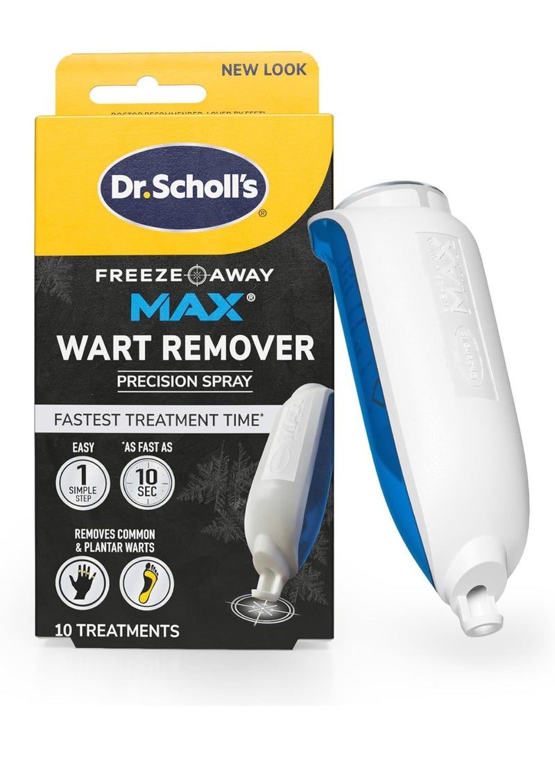 دكتور شولز مزيل الثآليل Freeze Away MAX، 10 علاجات - في غضون 10 ثوانٍ لعلاج الثآليل، يزيل الثآليل الشائعة والثآليل الأخمصية على اليدين والقدمين، بخاخ دقيق سهل الاستخدام لإزالة الثآليل - Image 1