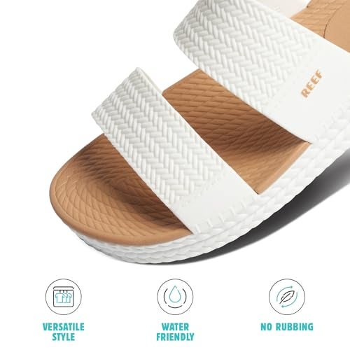 Reef Water Vista Slide Sandals - Women's, White/Tan 9 M - Image 5