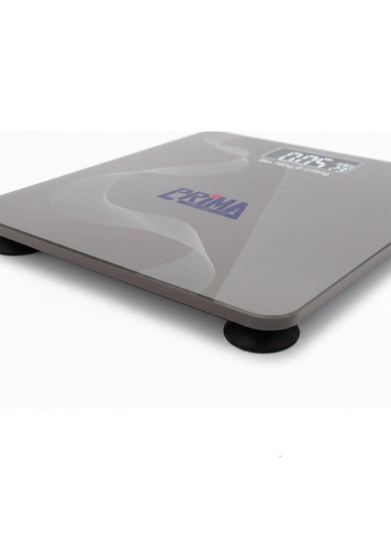 PRIMA Digital electronic scale for highly accurate weight measurement up to 180 kg, with a clear display and elegant glass design. - Image 4