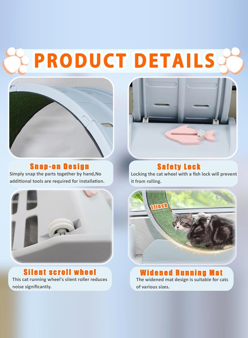 Kidle Portable Lightweight Cat Treadmill Cat Exercise Wheel for Fitness and Health Foldable Cat Running Wheel for Indoor Cats Suits for Most Cats - Image 3