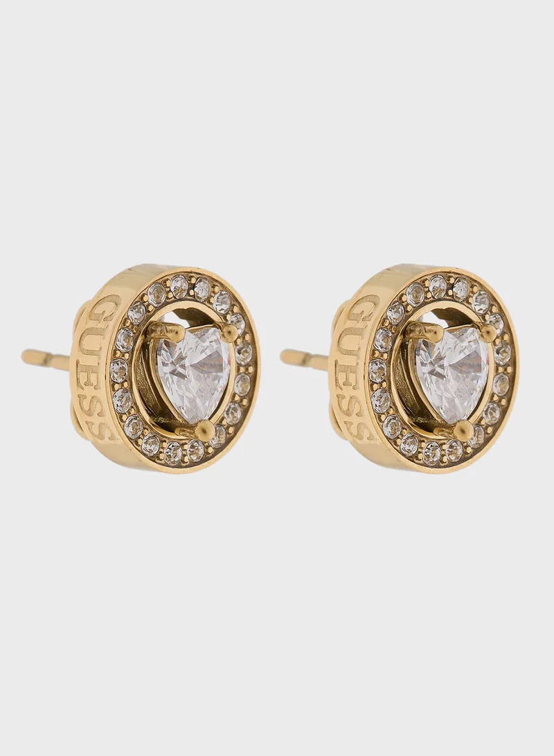 جس 10Mm Solitaire Heart Crys Studs