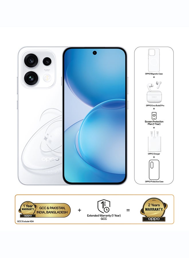 OPPO Reno16 F AI Phone Dual SIM 5G Pop White 8GB RAM 256GB With OPPO Enco Buds3 Pro + OPPO Magnetic Case - Middle East Version - Image 1