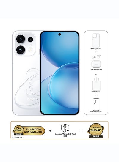 OPPO Reno16 F AI Phone Dual SIM 5G Pop White 8GB RAM 256GB With OPPO Enco Buds3 Pro + OPPO Magnetic Case