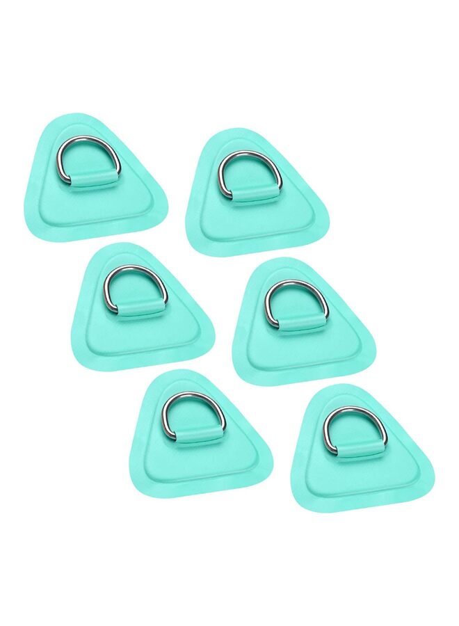 LAMAY 6 PCS D-Ring Patch for Inflatable Boats Kayak Dinghy SUP, D-Ring PVC Patch Upright Paddleboard Canoe Rafting, Non-Glue Suitable for Inflatable Boat Rafting(Green) - Image 1
