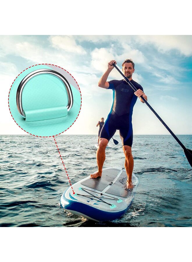 LAMAY 6 PCS D-Ring Patch for Inflatable Boats Kayak Dinghy SUP, D-Ring PVC Patch Upright Paddleboard Canoe Rafting, Non-Glue Suitable for Inflatable Boat Rafting(Green) - Image 4