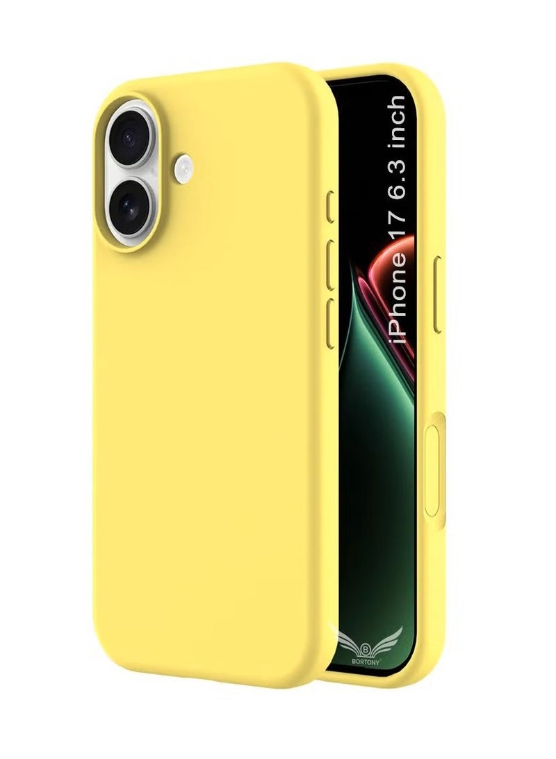 general Premium Liquid Silicone Case for iPhone 17 (6.3") – Soft-Touch Slim Protective Cover with Enhanced Camera Control & Microfiber Lining – Lemon Yellow - Image 1
