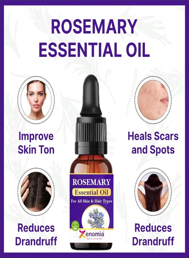 Zenomia Rosemary Essential Oil for Hair Growth & Scalp Health - 100% Pure, Undiluted, Aromatherapy & Diffuser Oil, 10ml - Image 2