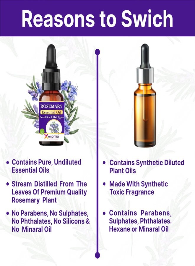 Zenomia Rosemary Essential Oil for Hair Growth & Scalp Health - 100% Pure, Undiluted, Aromatherapy & Diffuser Oil, 10ml - Image 3