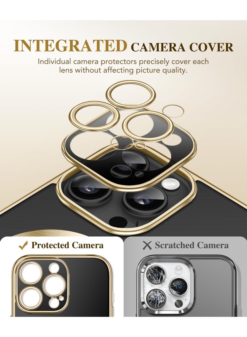 بيرفي جراب مغناطيسي لهاتف iPhone 15 Pro Max، متوافق مع Magsafe، واقي شاشة مدمج من الزجاج المقوى 9H وحماية كاملة للكاميرا، جراب هاتف مقاوم للصدمات مطلي بالكامل لهاتف 15 Pro Max، أسود - Image 3