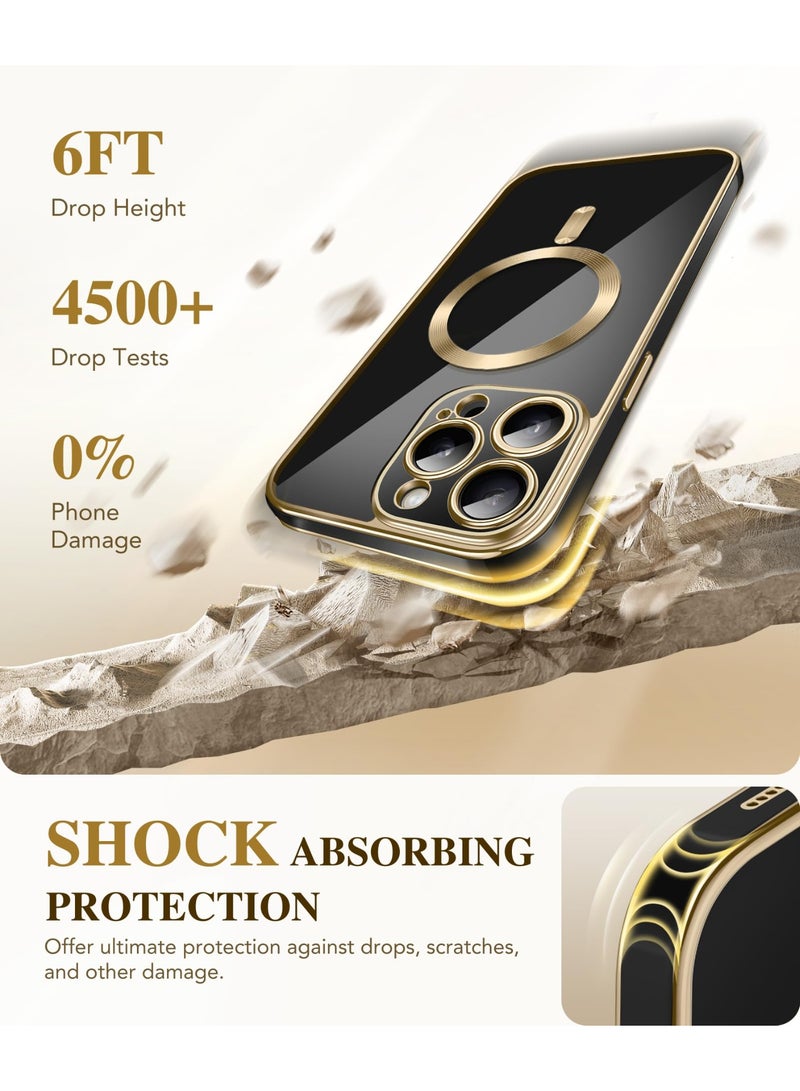 بيرفي جراب مغناطيسي لهاتف iPhone 15 Pro Max، متوافق مع Magsafe، واقي شاشة مدمج من الزجاج المقوى 9H وحماية كاملة للكاميرا، جراب هاتف مقاوم للصدمات مطلي بالكامل لهاتف 15 Pro Max، أسود - Image 5