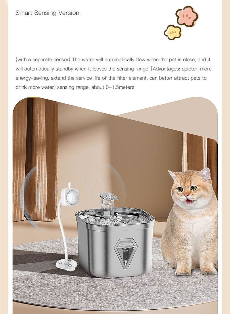 كيدل 2.5L قدرة كبيرة القط موزع المياه الحيوانات الأليفة موزع المياه الذكية القط التلقائي المياه الاستشعار - Image 5
