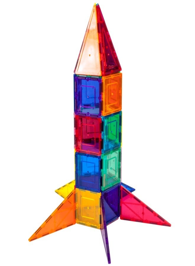 PicassoTiles PICASSO - MAGNETIC TILE ROCKET SHIP TOY - 32 PIECES - Image 5