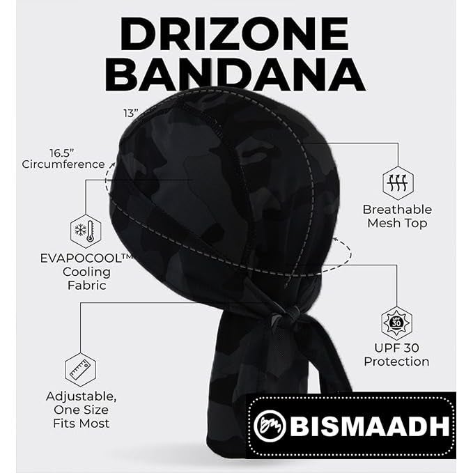 BISMAADH Stretch Lycra 4way Patka/Skull Cap Bandana - Cycling, Riding, Fashionable Helmet Liner Head Cap for Men & Women - Image 3
