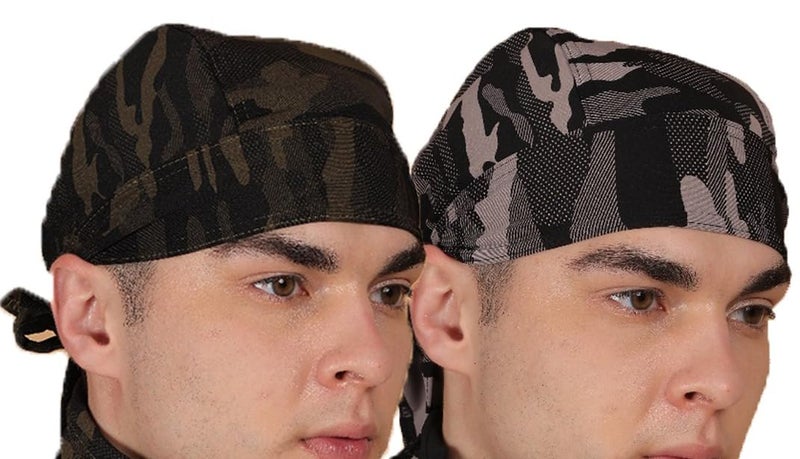 BISMAADH Stretch Lycra 4way Patka/Skull Cap Bandana - Cycling, Riding, Fashionable Helmet Liner Head Cap for Men & Women - Image 1