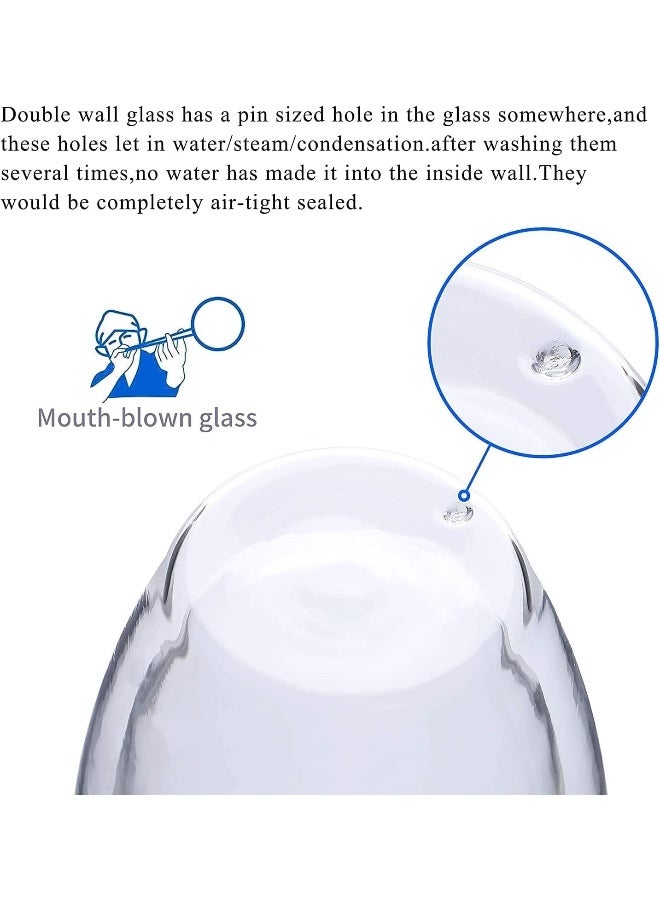 Cuisine Art Clear Expresso Coffee Cups, Insulated Coffee Mugs, Heat-Resistant Double Wall Glass Cups, Tea Whiskey Mug, Coffee Mug, 250Ml - 5Pieces Set - Image 3