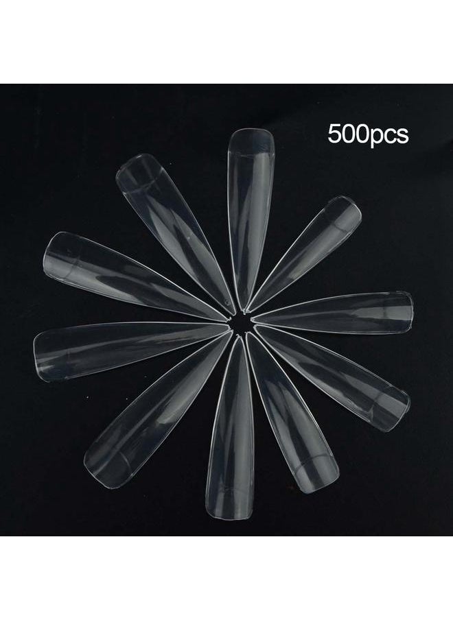 Thoraya 500pcs 3 Colors False Nail Tips Long False Nail DIY Decoration Transparent  - Image 3
