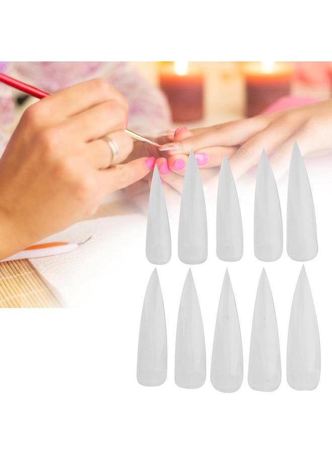 Thoraya 500pcs 3 Colors False Nail Tips Long False Nail DIY Decoration Transparent  - Image 5