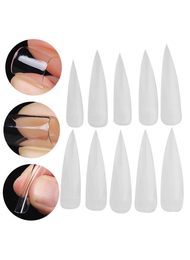 Thoraya 500pcs 3 Colors False Nail Tips Long False Nail DIY Decoration Transparent  - Image 4