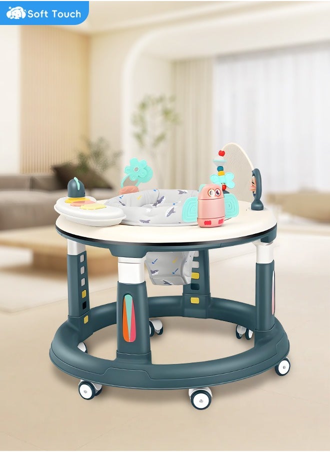 Soft Touch Baby Walker with Wheels Baby Round Walker With 5 Adjustable Height Musical Toy 360 Degree Swivel Seat Detachable Toys Infant Walker for Boys and Girls  - Image 3