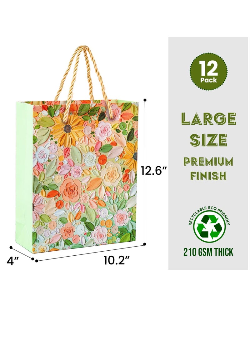 SYOSI Floral Gift Bags with Handles, 12 Pack Party Favor Bags, Reusable Gift Bag, Goodie Bags, Birthday Gift Bags, Birthday Bags Gift Wrap Bags Set, Gift Bags Bulk Return Gifts for Birthday Party - Image 3